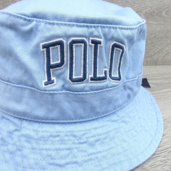 Polo Ralph Lauren Embroidered Bucket Hat Adult Size S/M Powder Blue NEW - Picture 3 of 10